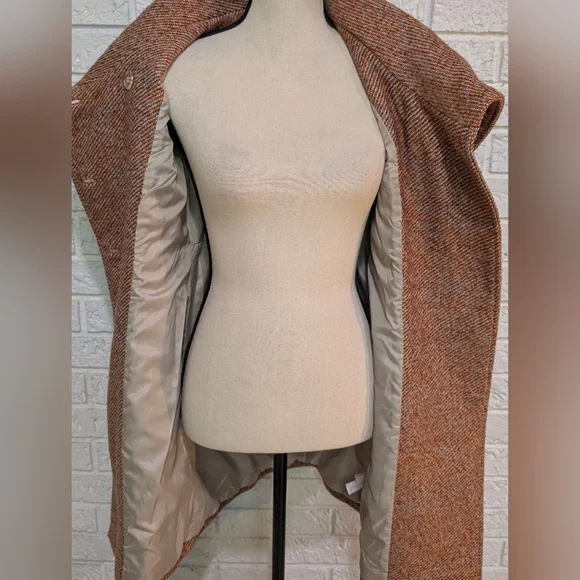 Sabine Double Breasted Wool Pea Coat Tweed Lined XS Winter/Could Jacket Pockets - Picture 8 of 11